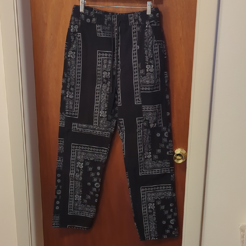 Zara Black Patterned Chinos
